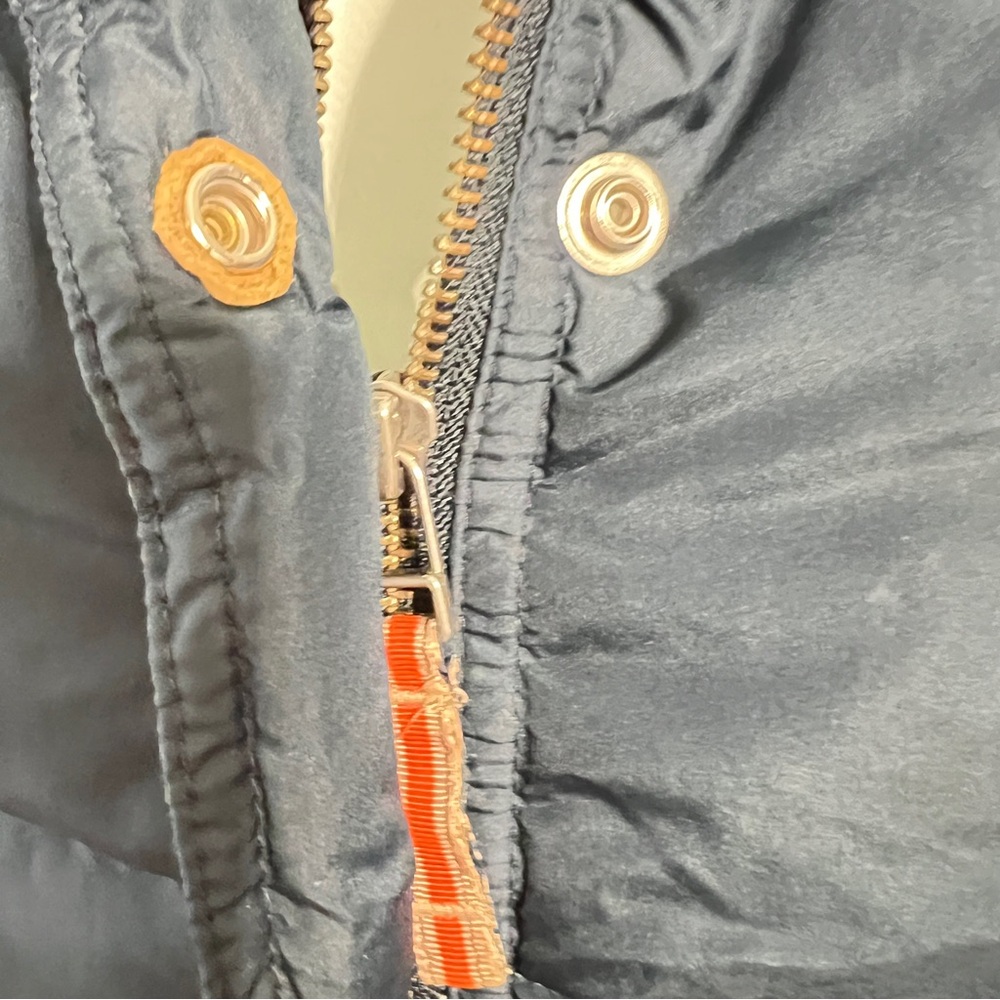 J. Crew Down Filled Quilted Blue Puffer Vest with High Collar | Size Large P - Picture 4 of 11